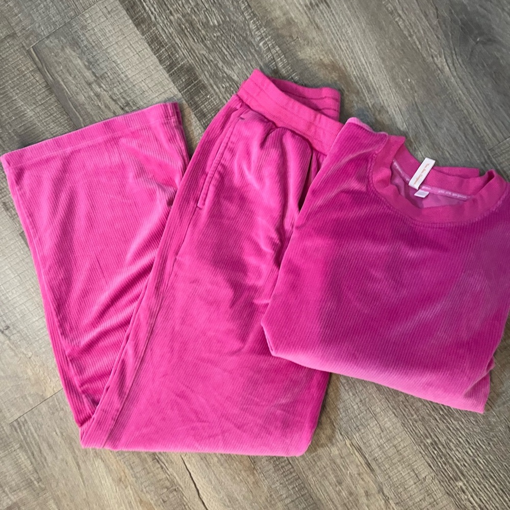 Vibrant Pink Corduroy Lounge Set